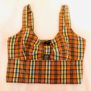 Plaid Cropped Tank Top